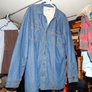 LEVIS Haywood Mens Shirt Jacket Sherpa Lined Button Up Coat Denim Shacket XXL